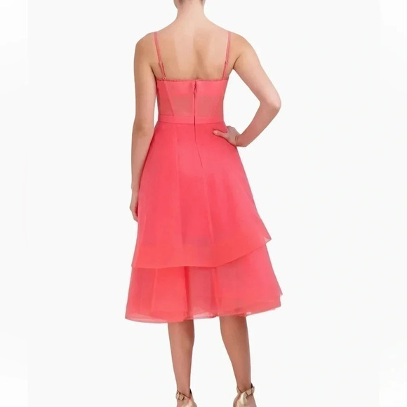 BCBGMAXAZRIA Marian Bustier Coral Fit and Flare Corset Evening Dress. Size 4 - Picture 6 of 12